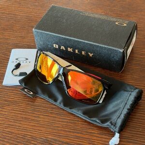 Oakley Portal X Sunglasses - Black Frame with Orange Lenses